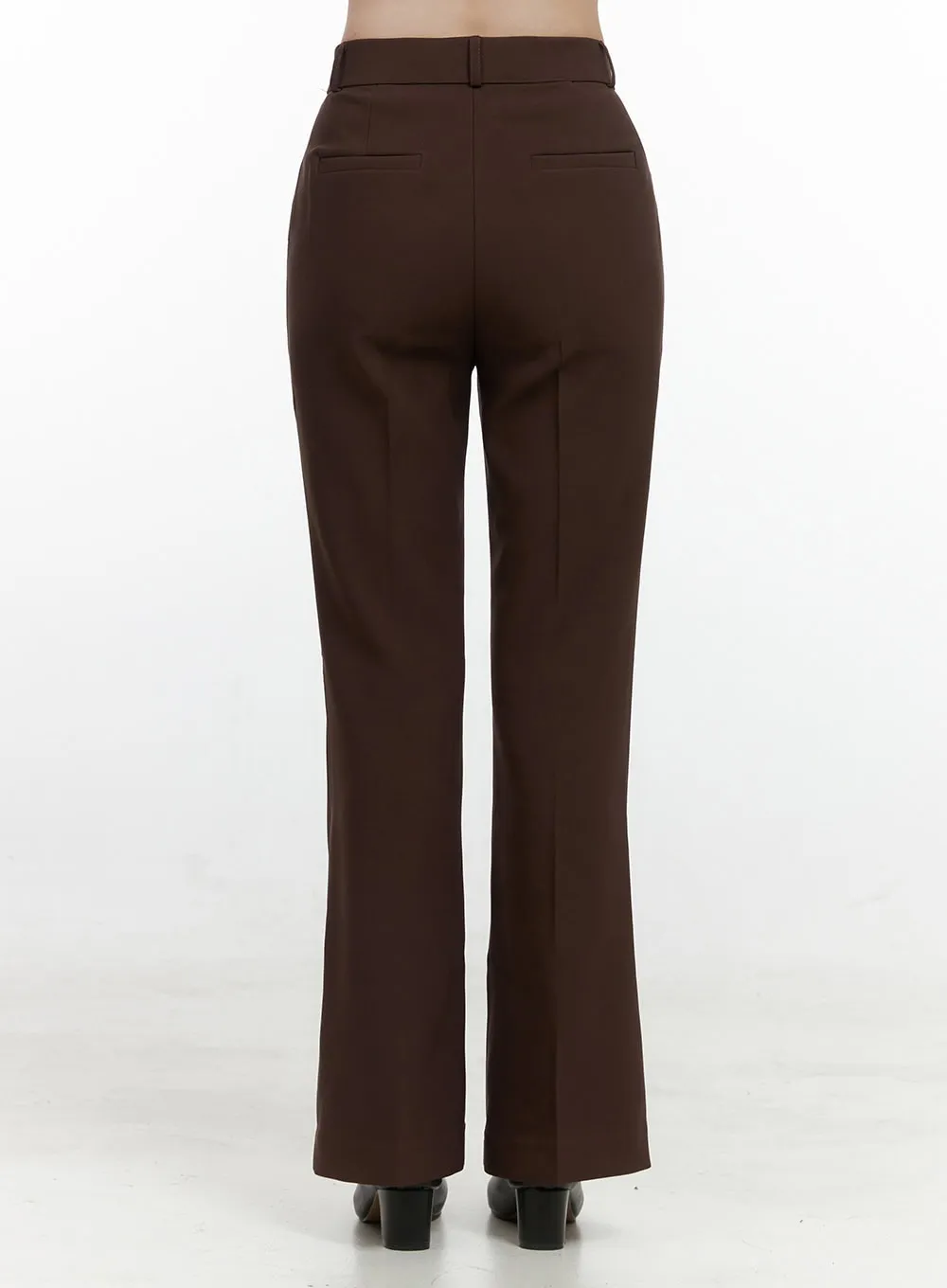 Sleek Solid Flared Trousers OS423