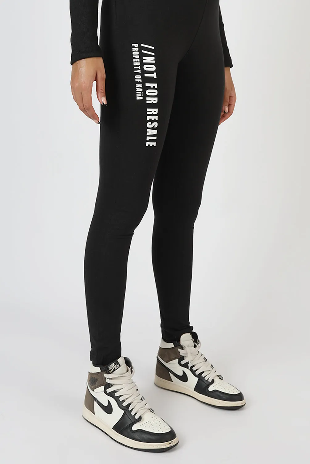 Slogan Legging Black