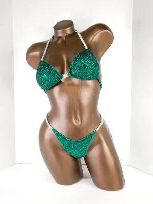 Sparkling Dark Green Bikini Suit