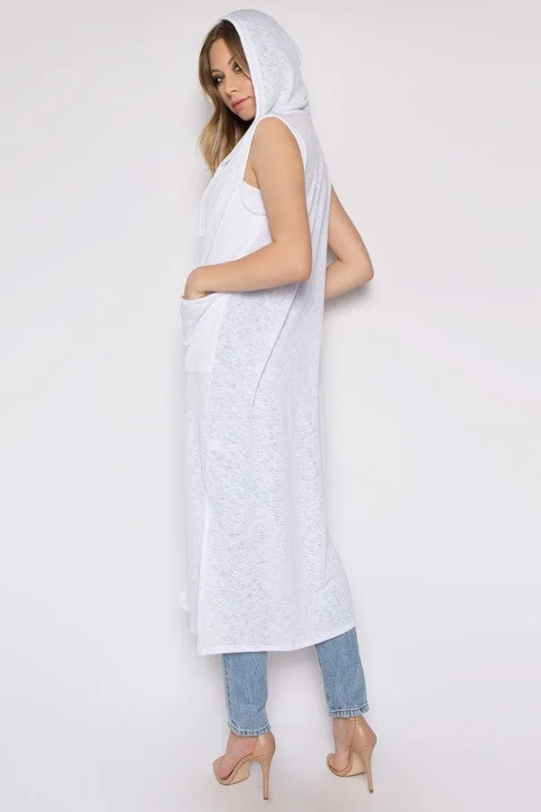 Spring and Summer Beach Sleeveless Long Mid Length Cardigans