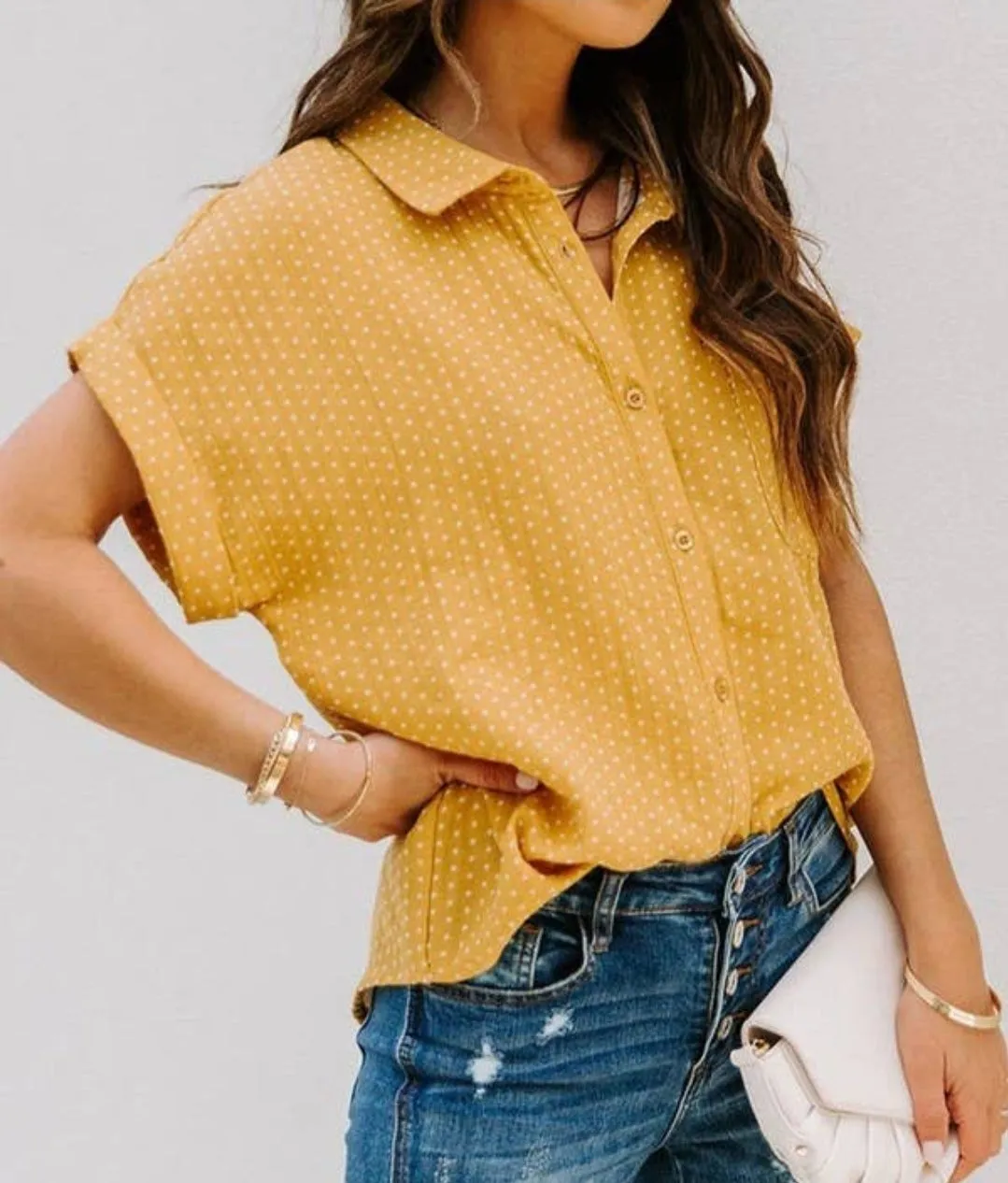 Sunny Delights Button Up Summer Blouse