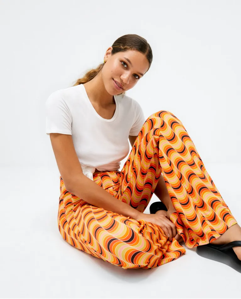 Surkana Long flared trousers orange