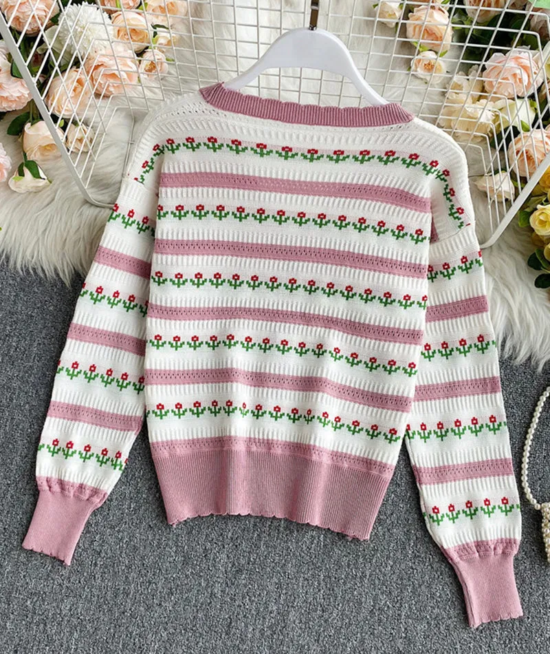 Sweet Cardigan Long Sleeve Sweater      S4370