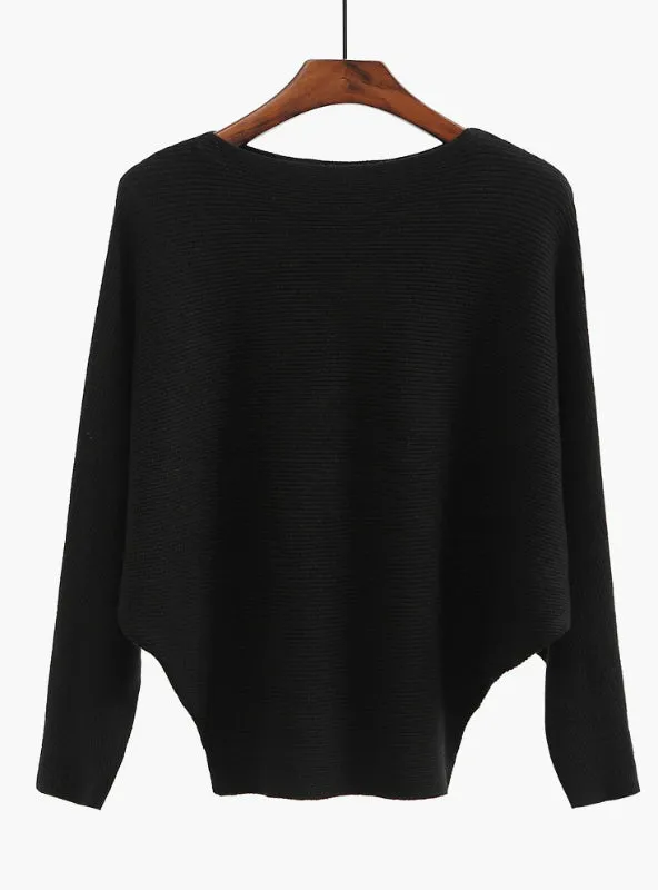 Tops Female Brief Batwing Casual Pullovers Jumper