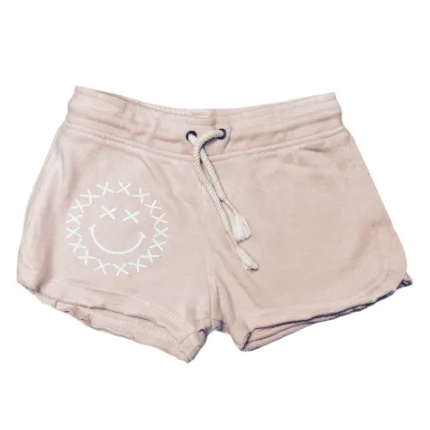 White X Smile Burnout Shorts - Pink (Sample Sale)