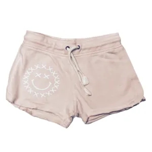 White X Smile Burnout Shorts - Pink (Sample Sale)