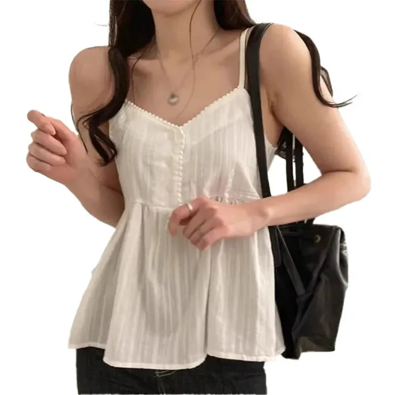 Women V Neck Lace Sleeveless Tank Tops Ladies Casual Loose Shirt Vest Tee Blouse Clothing